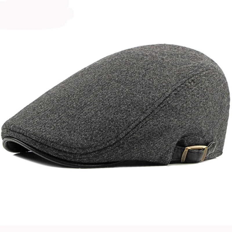 **Title:**  
HT2888 High-Quality Wool Beret for Men - Striped Flat Cap