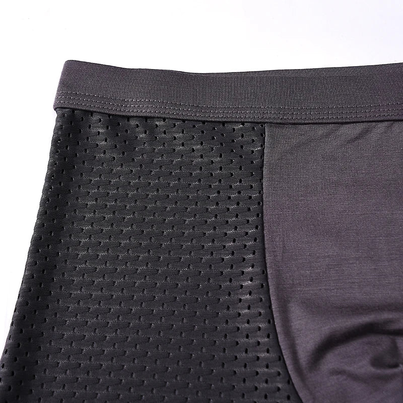 8XL Plus Banboo Fiber Men Underwear Male boxer  Solid Panties Shorts Men's  Underpants Breathable Intimate Man boxers 4pcs