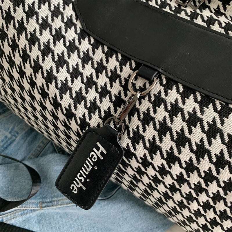 Large Houndstooth Travel & Gym Bag
