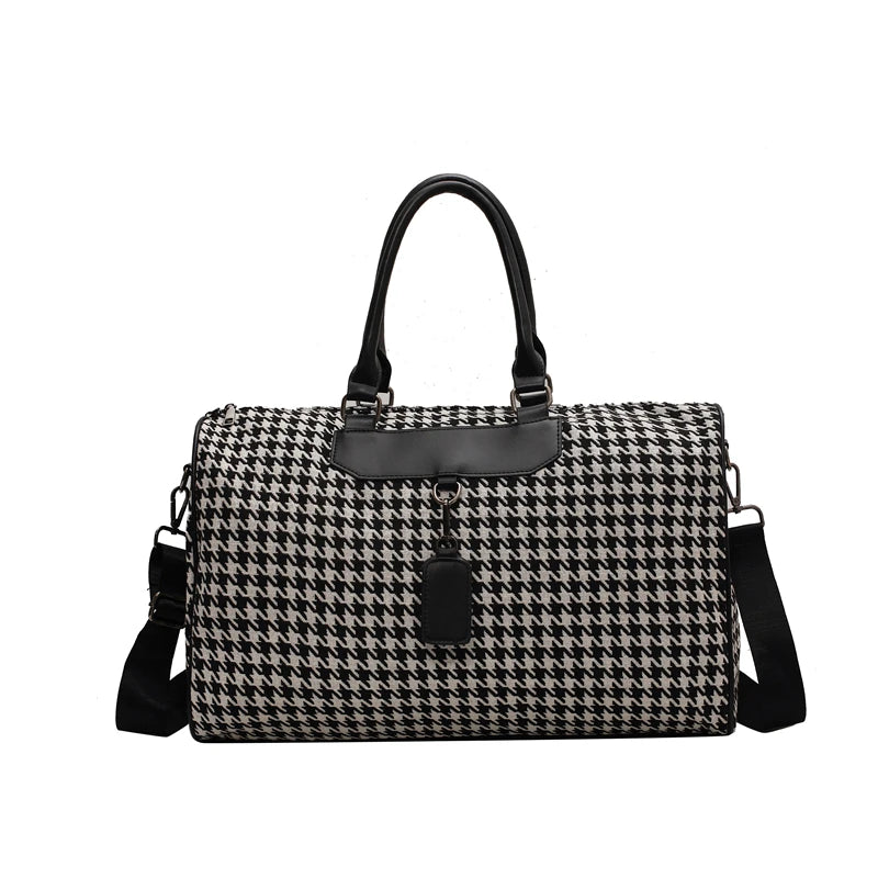 Large Houndstooth Travel & Gym Bag