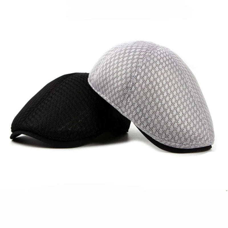 **Title:**  
Korea Style Summer Sun Cap - Breathable Cabbie Flat Caps