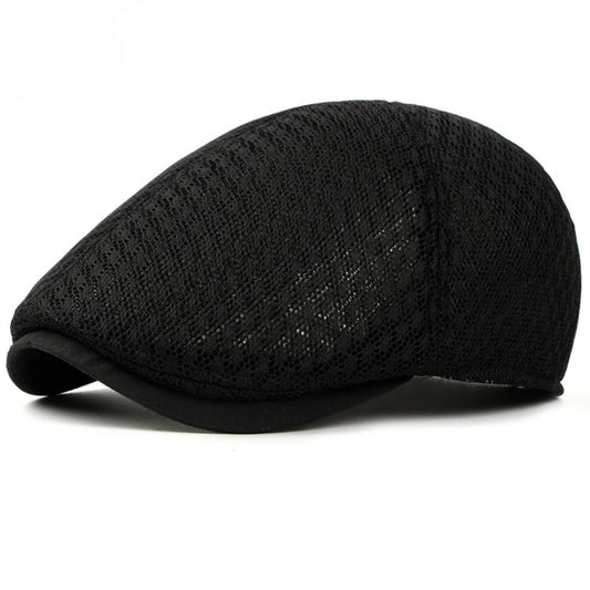 Men's Lightweight Summer Flat Cap | Breathable Mesh Cabbie Hat