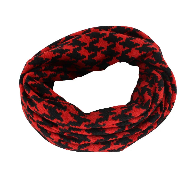 Houndstooth Hip Hop Beanie with Scarf