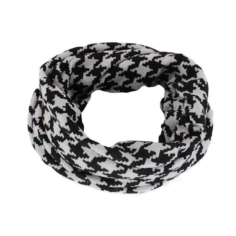 Houndstooth Hip Hop Beanie with Scarf