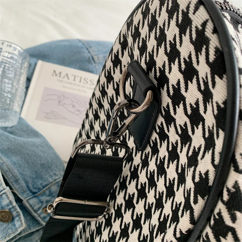 Large Houndstooth Travel & Gym Bag