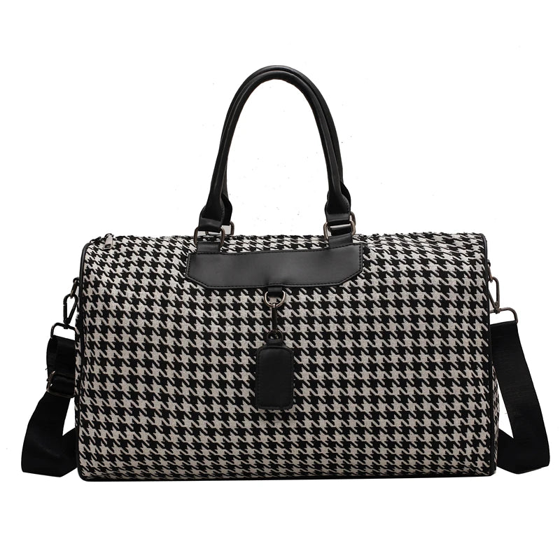 Large Houndstooth Travel & Gym Bag