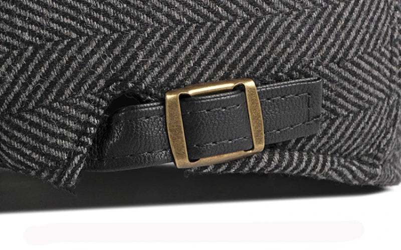 **Title:**  
HT2888 High-Quality Wool Beret for Men - Striped Flat Cap