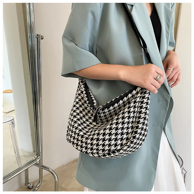 Classic Houndstooth Crossbody Bag
