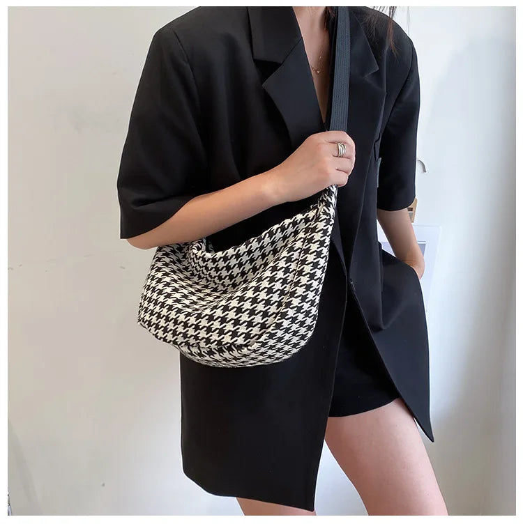 Classic Houndstooth Crossbody Bag
