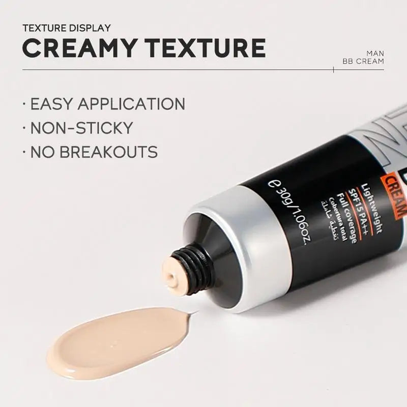 **Title:**
BB Cream for Men - All-in-One Moisturizer & Foundation
**Description:**
Achieve a flawless complexion with our BB Cream for Men, a multifunctional product that combines face moisturizer, makeup foundation, and