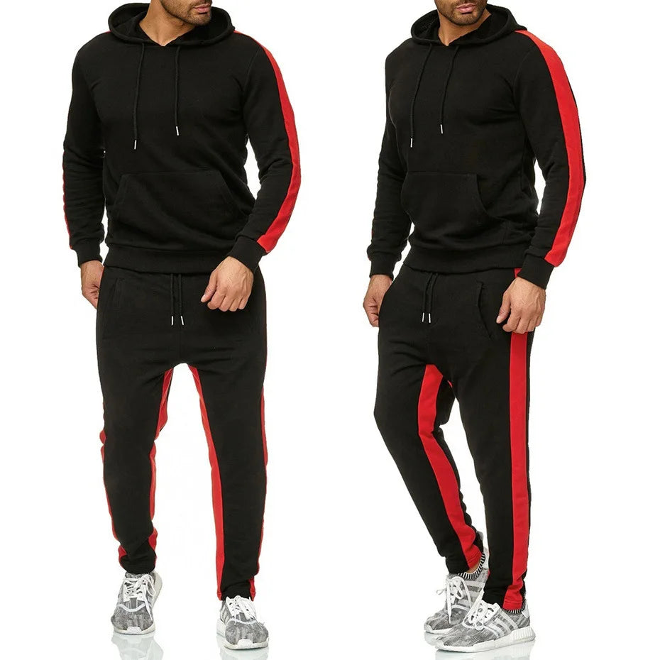 **Title:**  
Men's 2-Piece Tracksuit - Color Block Sweatsuit