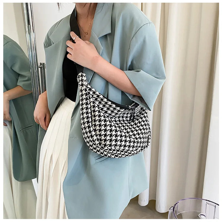 Classic Houndstooth Crossbody Bag