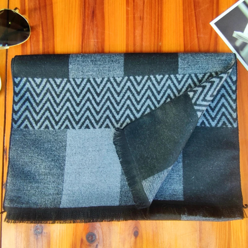 Unisex Designer Cashmere Plaid Winter Scarf