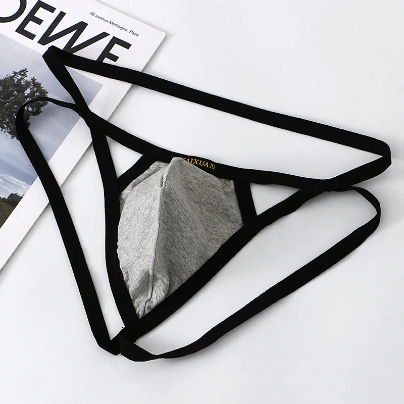 Breathable Knitted Cotton G-String Jockstraps  
**Description:**  
Elevate your underwear collection with our Breathable Knitted Cotton G-String Jockstraps for men. These sexy thong underwear pieces offer a comfortable fit a