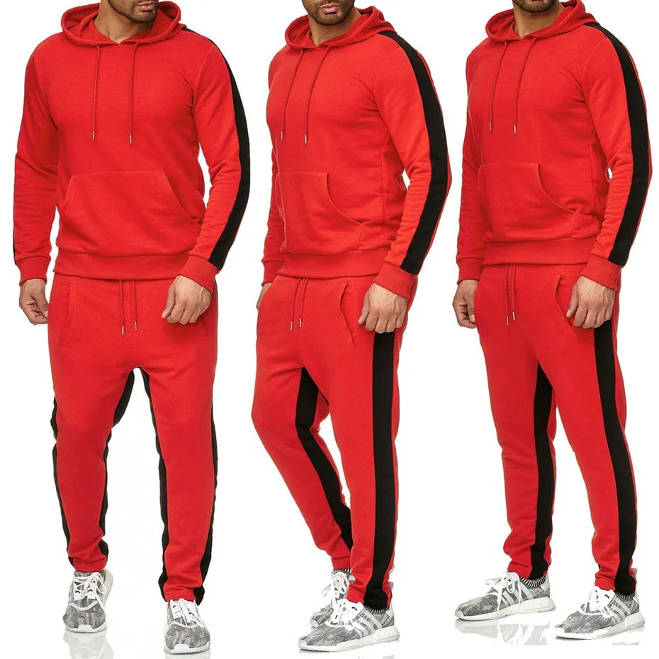 **Title:**  
Men's 2-Piece Tracksuit - Color Block Sweatsuit