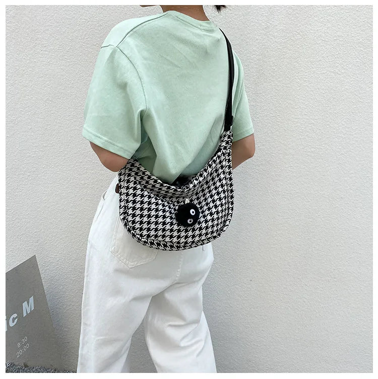 Classic Houndstooth Crossbody Bag