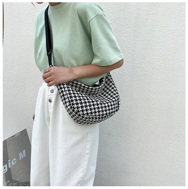 Classic Houndstooth Crossbody Bag
