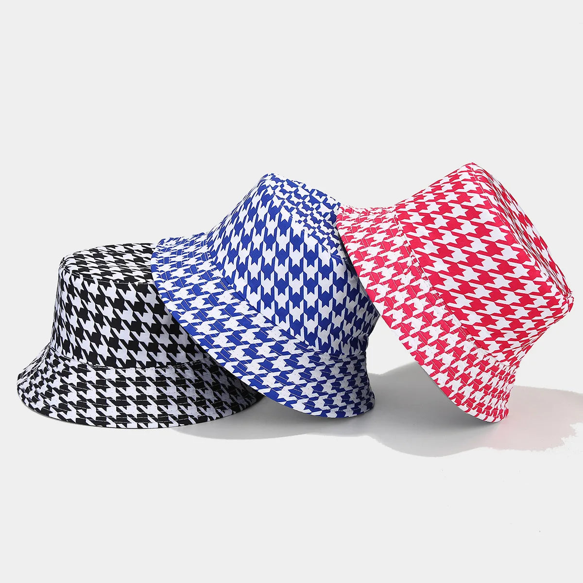 Elegant Houndstooth Bucket Hat – Luxury Summer Outdoor Collection