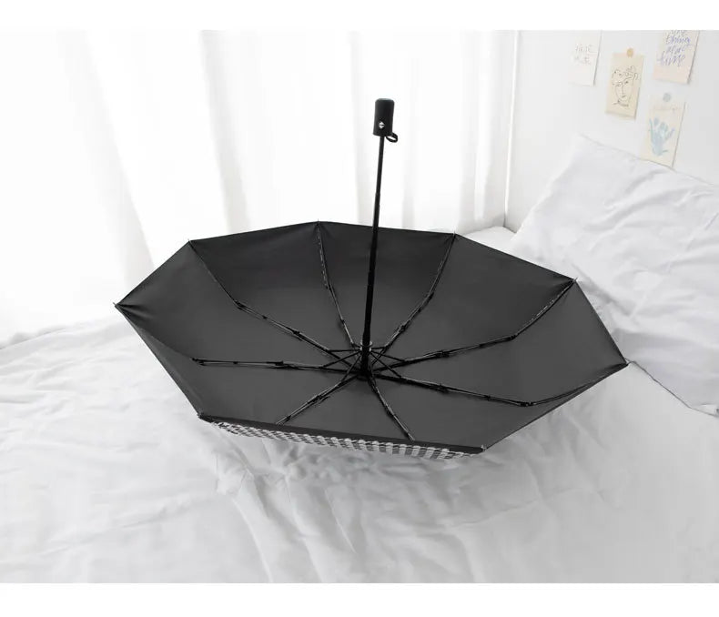 Houndstooth Automatic Travel Umbrella