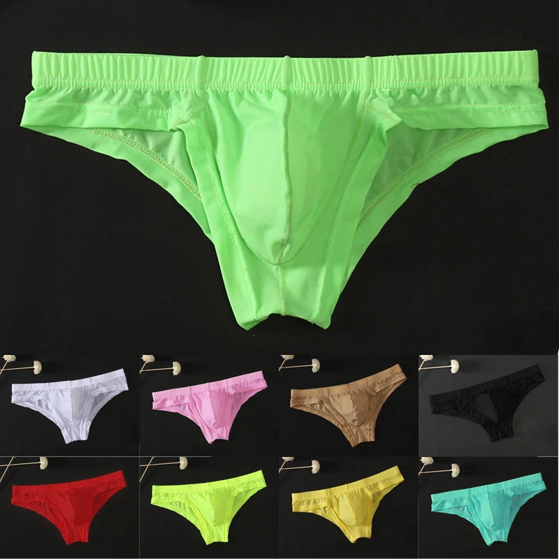 Sexy Ice Silk Low-Waist Briefs