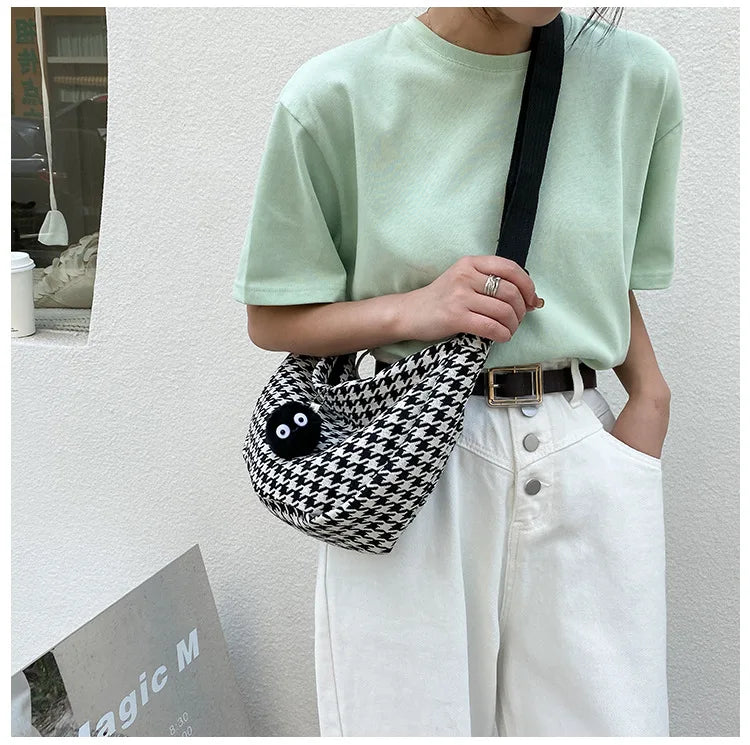 Classic Houndstooth Crossbody Bag