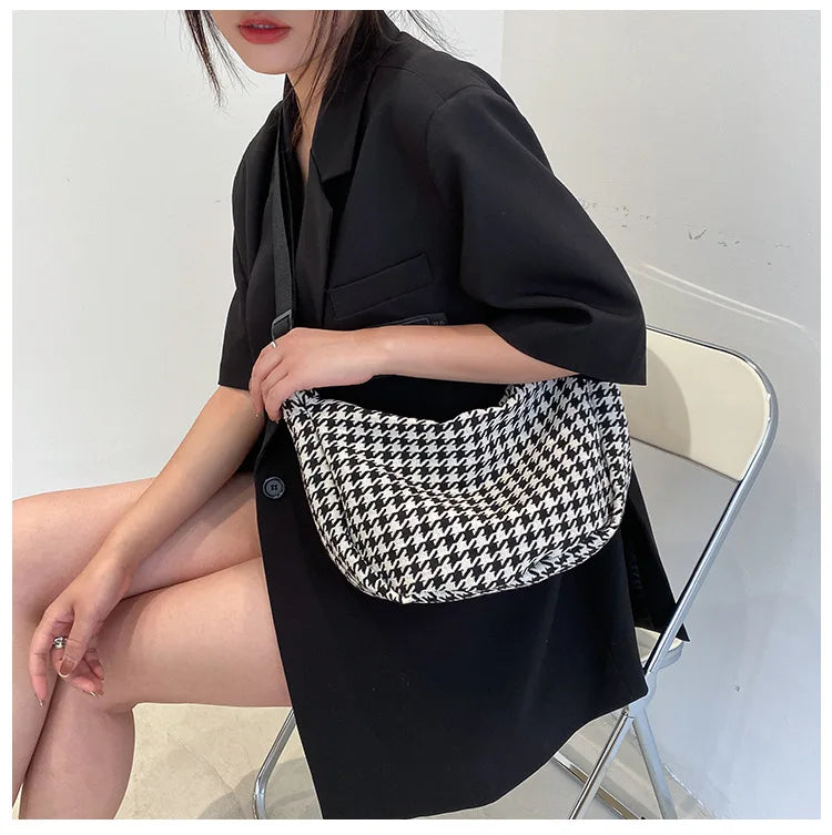 Classic Houndstooth Crossbody Bag