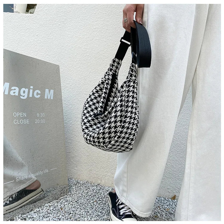 Classic Houndstooth Crossbody Bag
