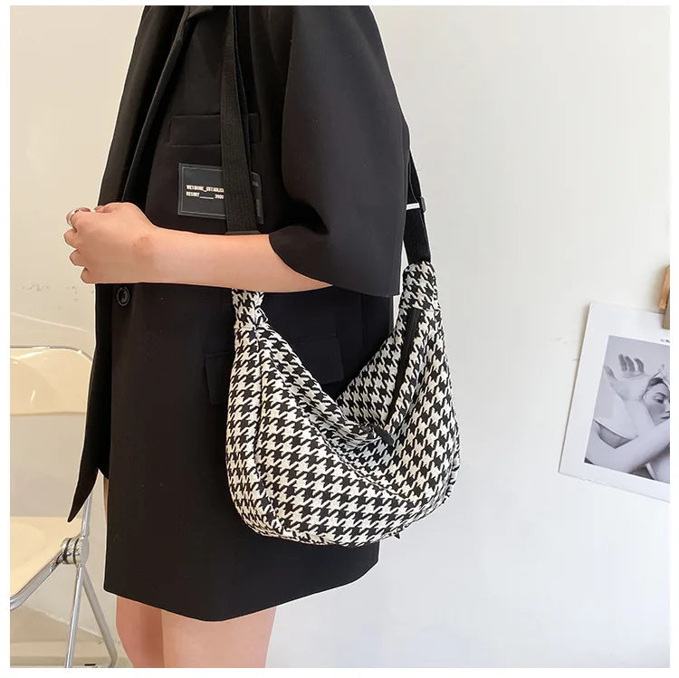 Classic Houndstooth Crossbody Bag