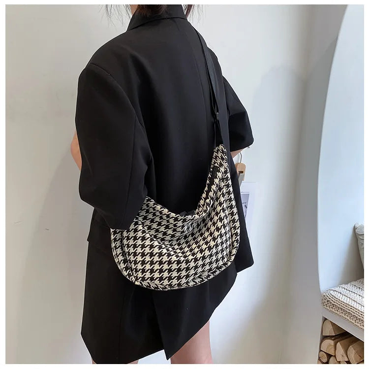 Classic Houndstooth Crossbody Bag