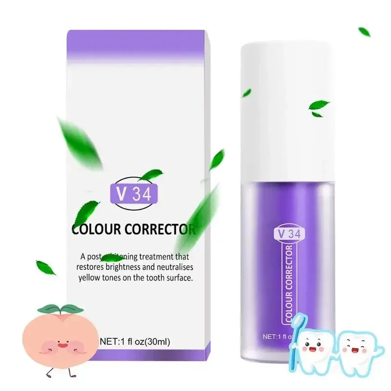 V34 Smilekit Purple Whitening Toothpaste - Stain Removal & Brightening Care