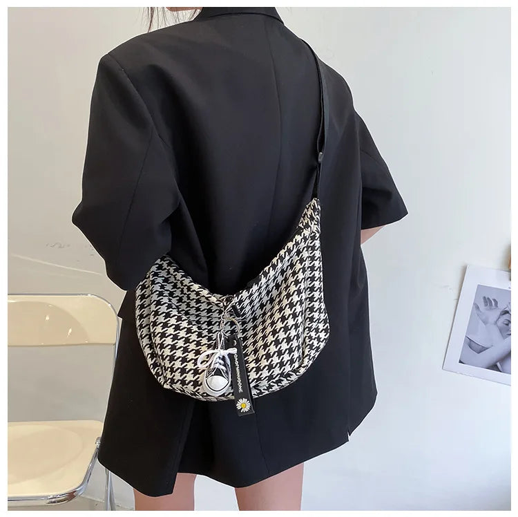 Classic Houndstooth Crossbody Bag