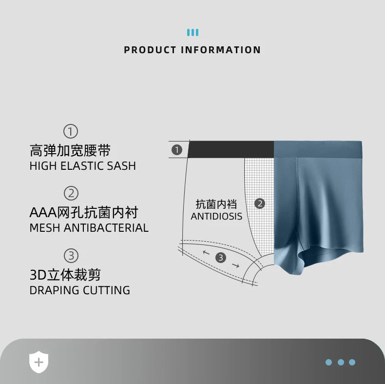 3A Antibacterial Ice Silk Boxer Shorts