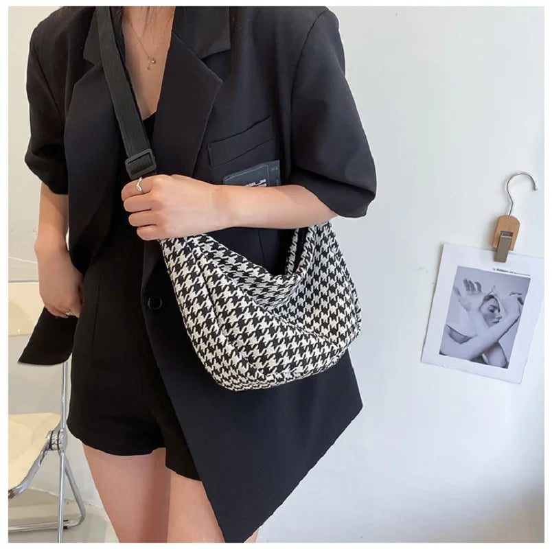Classic Houndstooth Crossbody Bag