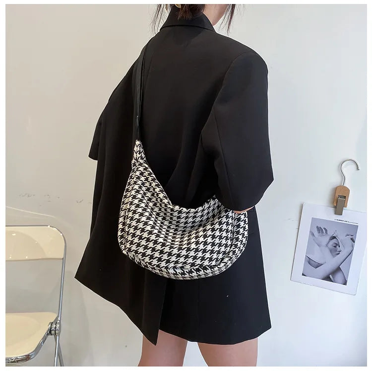 Classic Houndstooth Crossbody Bag