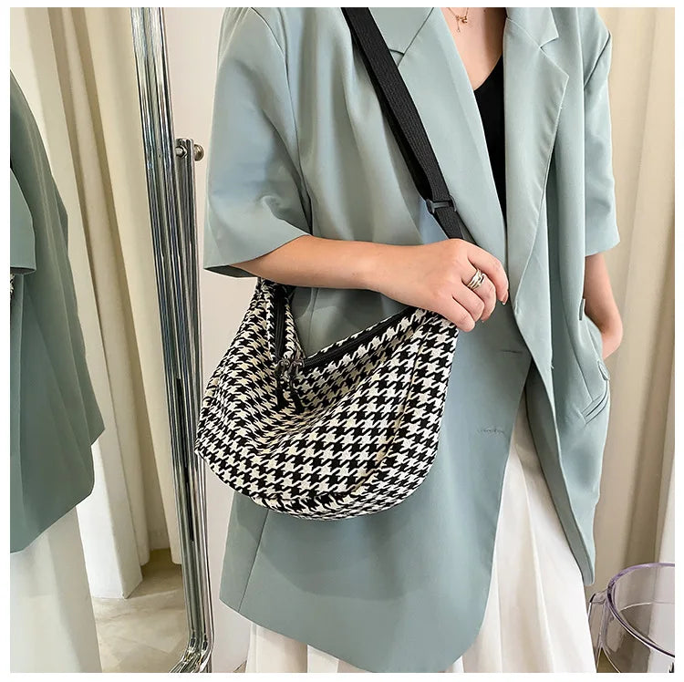 Classic Houndstooth Crossbody Bag