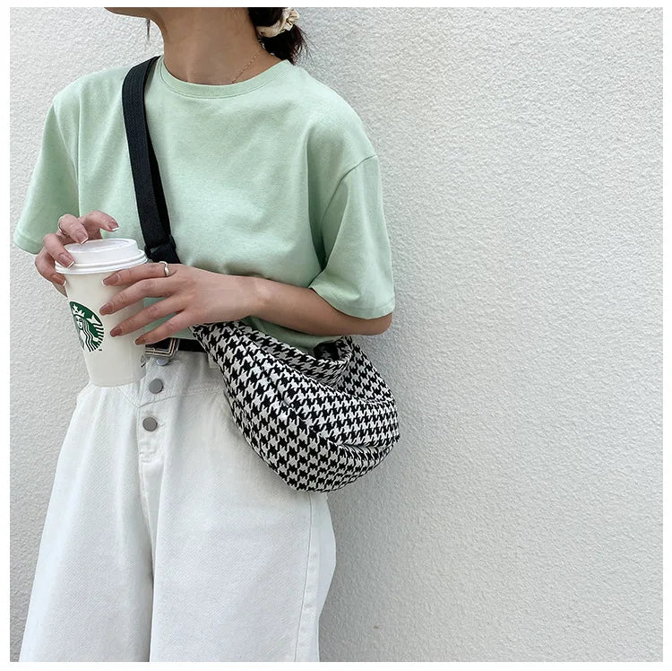 Classic Houndstooth Crossbody Bag