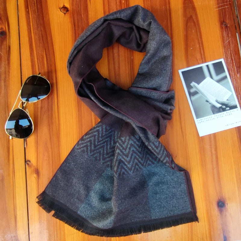 Unisex Designer Cashmere Plaid Winter Scarf