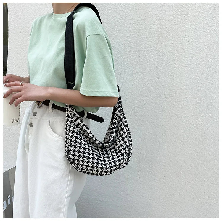 Classic Houndstooth Crossbody Bag