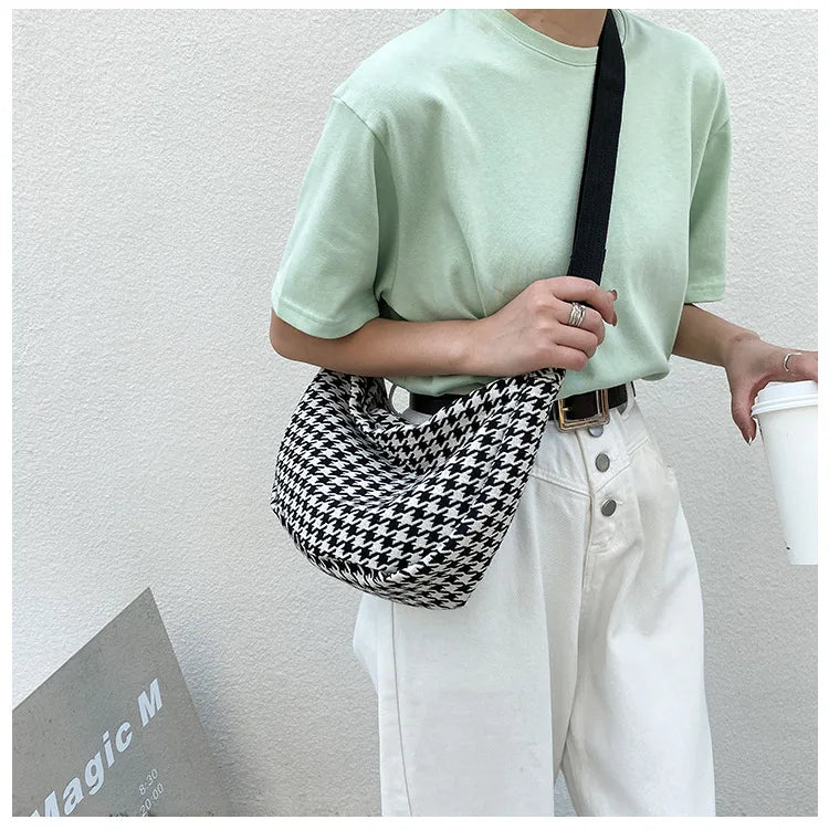 Classic Houndstooth Crossbody Bag