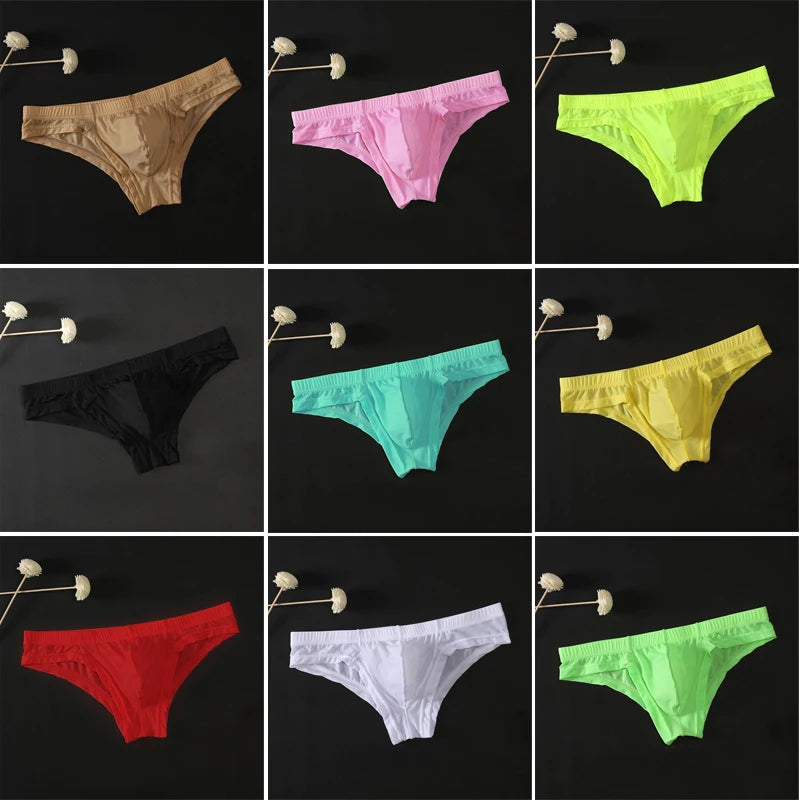 Sexy Ice Silk Low-Waist Briefs