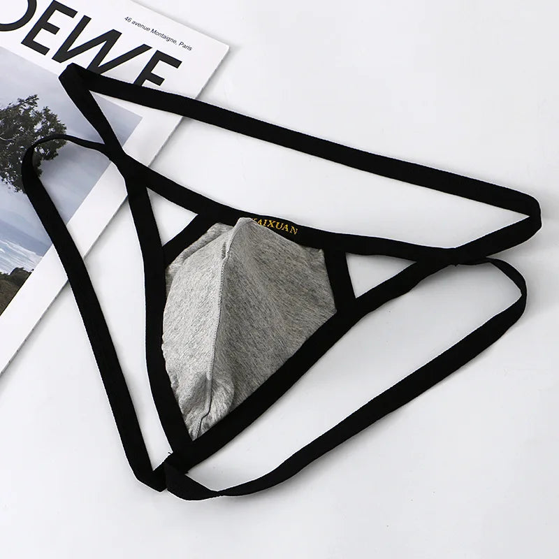 Breathable Knitted Cotton G-String Jockstraps  
**Description:**  
Elevate your underwear collection with our Breathable Knitted Cotton G-String Jockstraps for men. These sexy thong underwear pieces offer a comfortable fit a