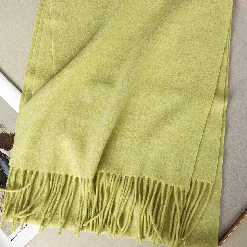 H1927 Long Polyester-Blend Winter Scarf