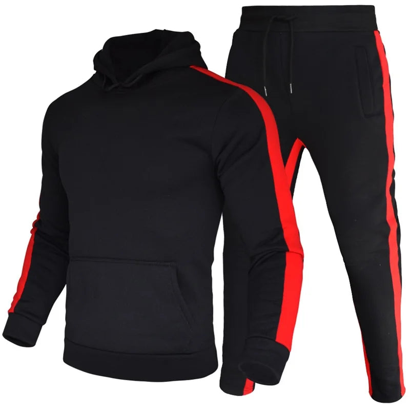 **Title:**  
Men's 2-Piece Tracksuit - Color Block Sweatsuit