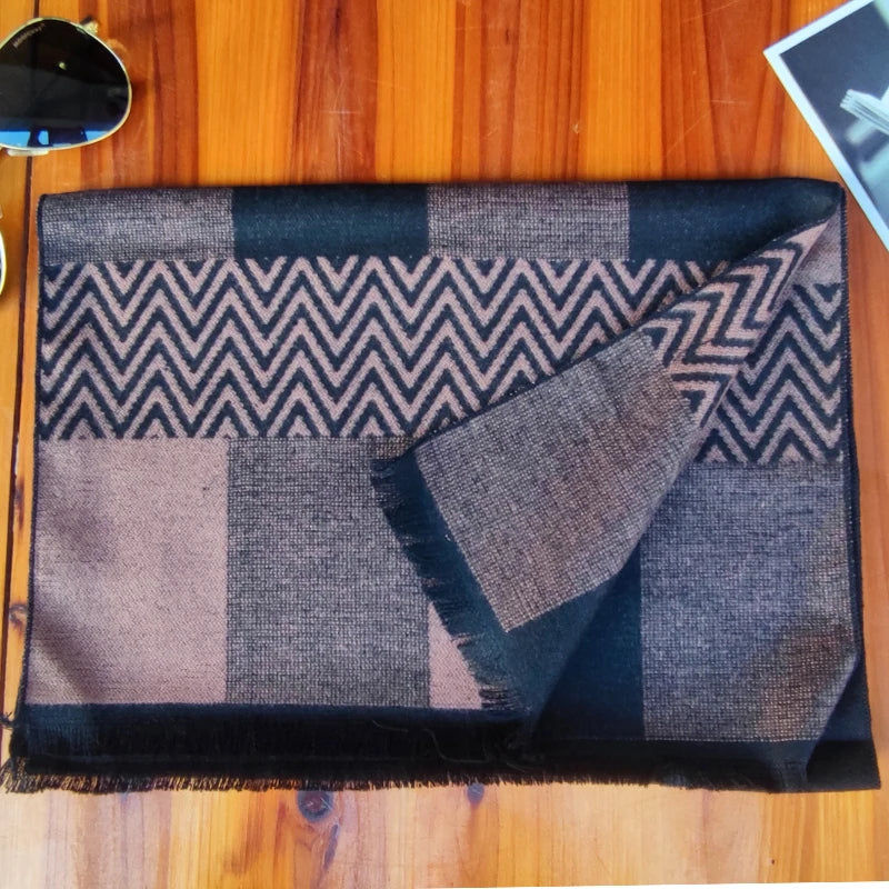 Unisex Designer Cashmere Plaid Winter Scarf