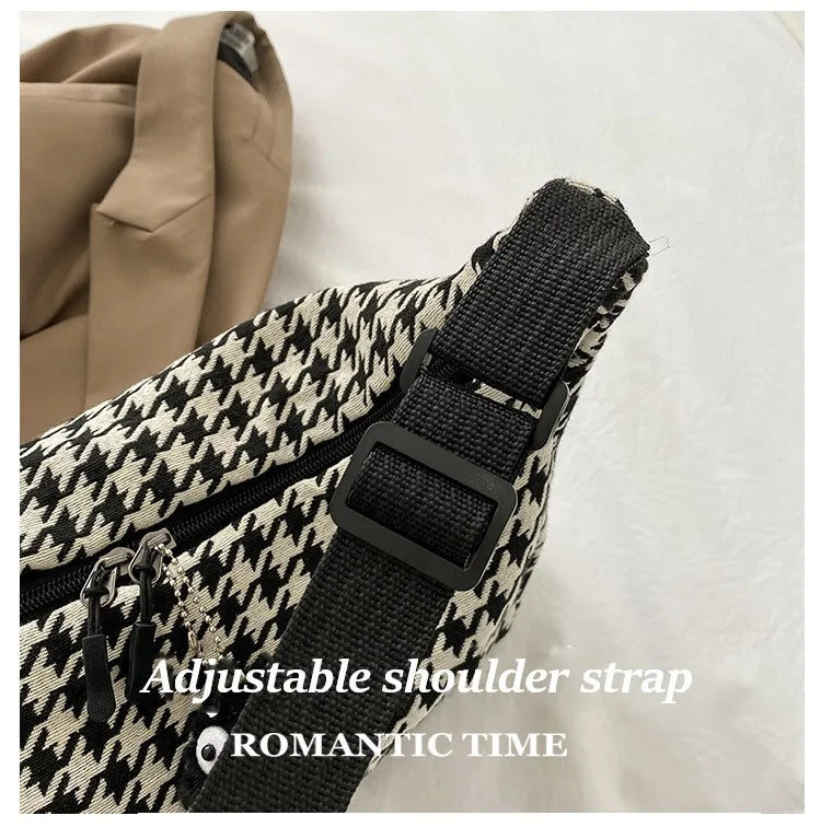 Classic Houndstooth Crossbody Bag