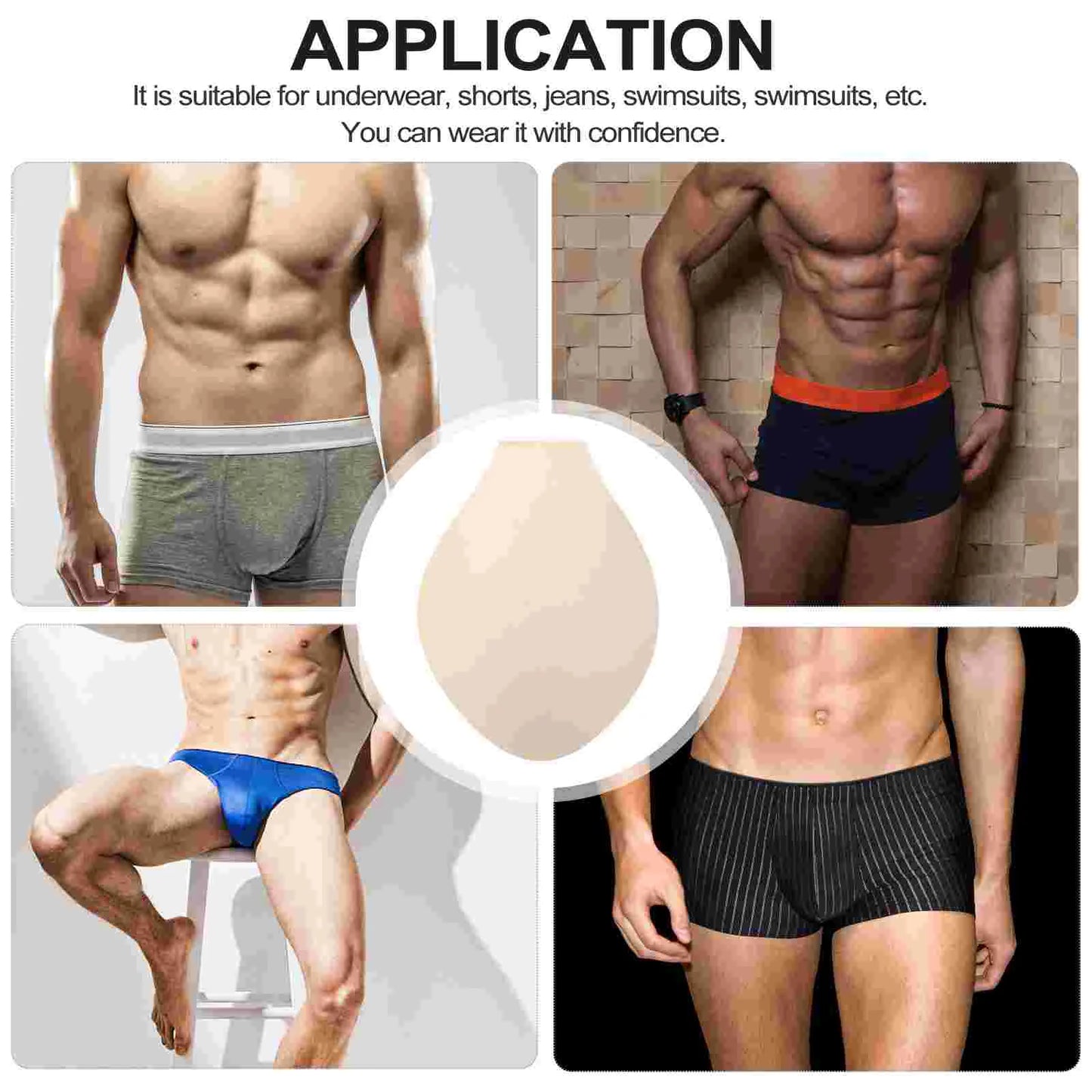 4pcs Men's Bulge Enhancing Briefs  
**Description:**  
Transform your look with our 4pcs Men’s Bulge Enhancing Briefs. Featuring a 3D package enhancer sponge, these padded underwear provide a comfortable fit while enhanci