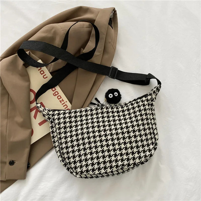 Classic Houndstooth Crossbody Bag
