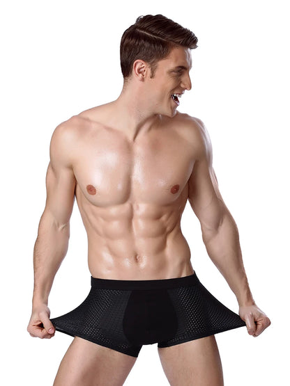 H1927 4-Pack Bamboo Fiber Men's Boxer Briefs | Sizes XL-8XL