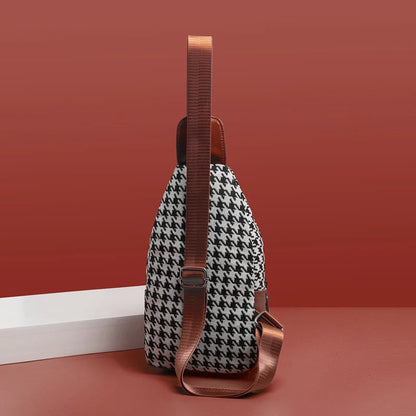 Luxury Houndstooth Crossbody Bag