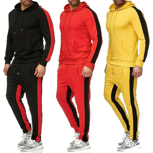 **Title:**  
Men's 2-Piece Tracksuit - Color Block Sweatsuit